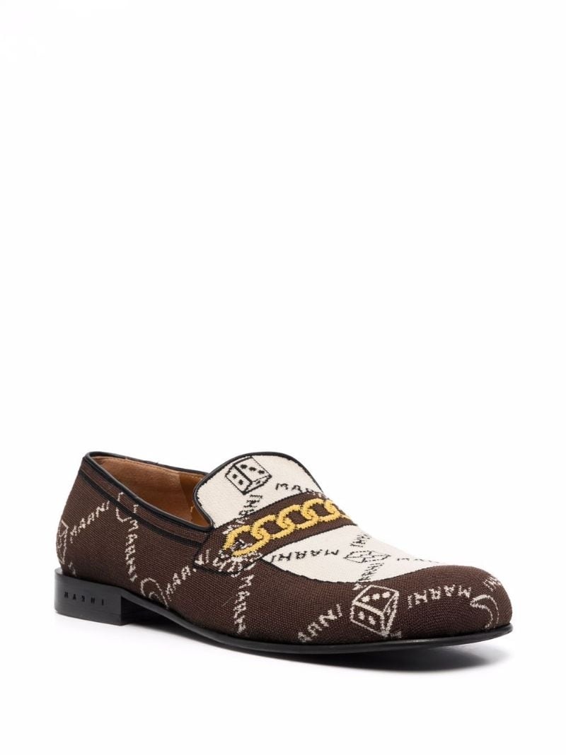 monogram-knit loafers - 2