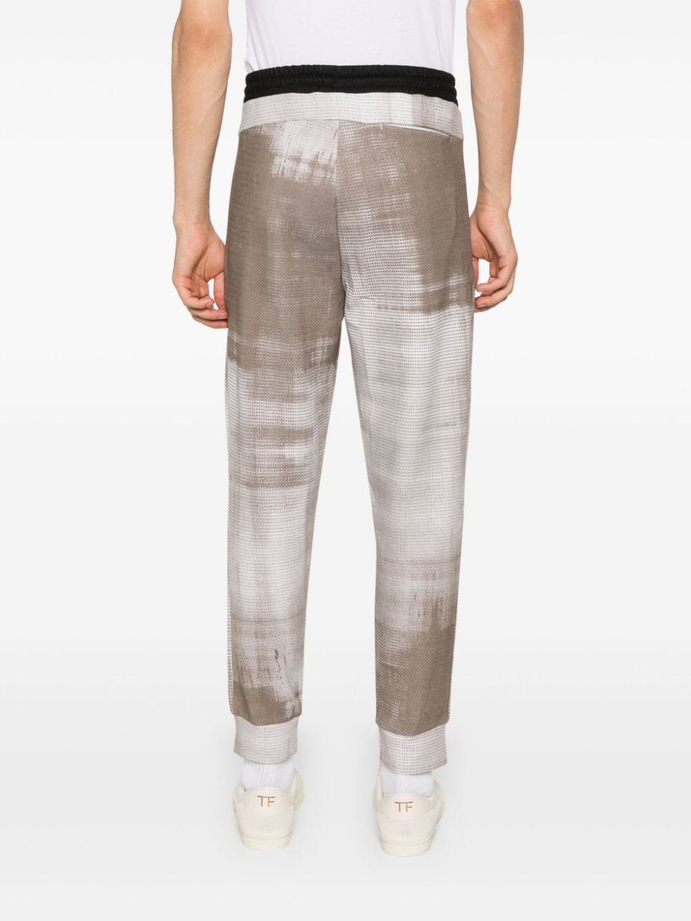 abstract-pattern track pants - 4