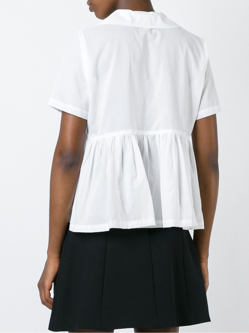 lace-up detail flared shirt 5
