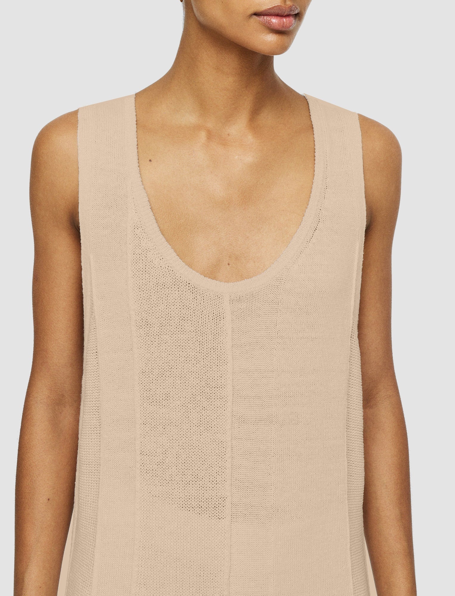 Linen Blend Knitted Long Dress - 5