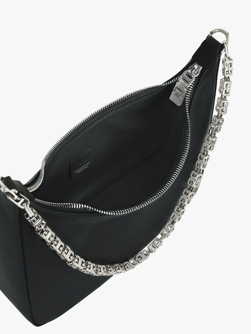 SMALL MOON CUT OUT BAG IN LEATHER WITH CHAIN 6