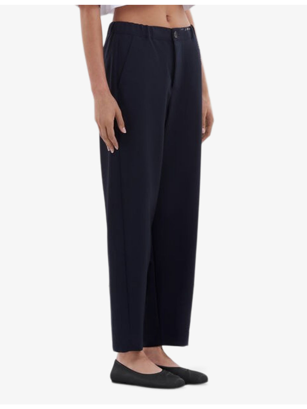 Logo-embroidered straight-leg high-rise wool trousers - 3