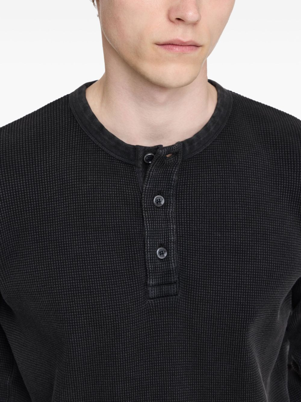 waffle-knit henley T-shirt - 5