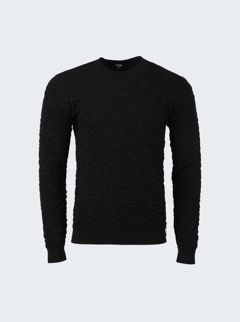 Diagonal Logo Knit Sweater Black - 1