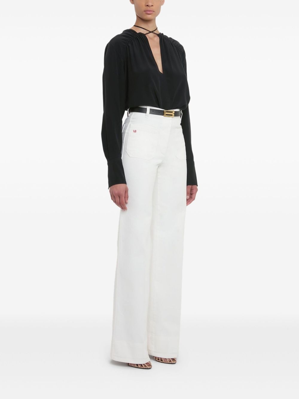 gathered-detail blouse - 3