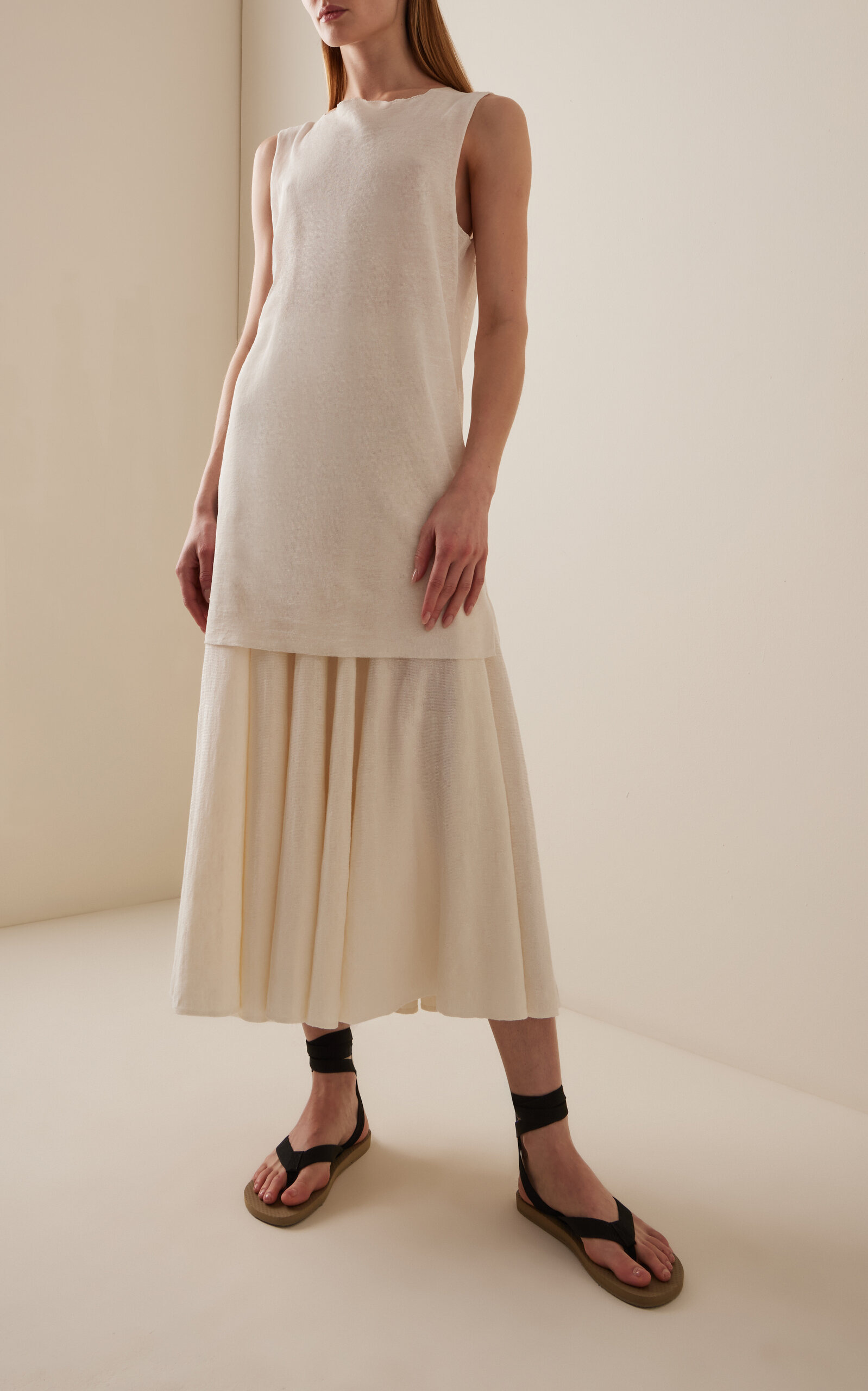 Jaliah Cotton-Blend Knit Midi Skirt white - 2