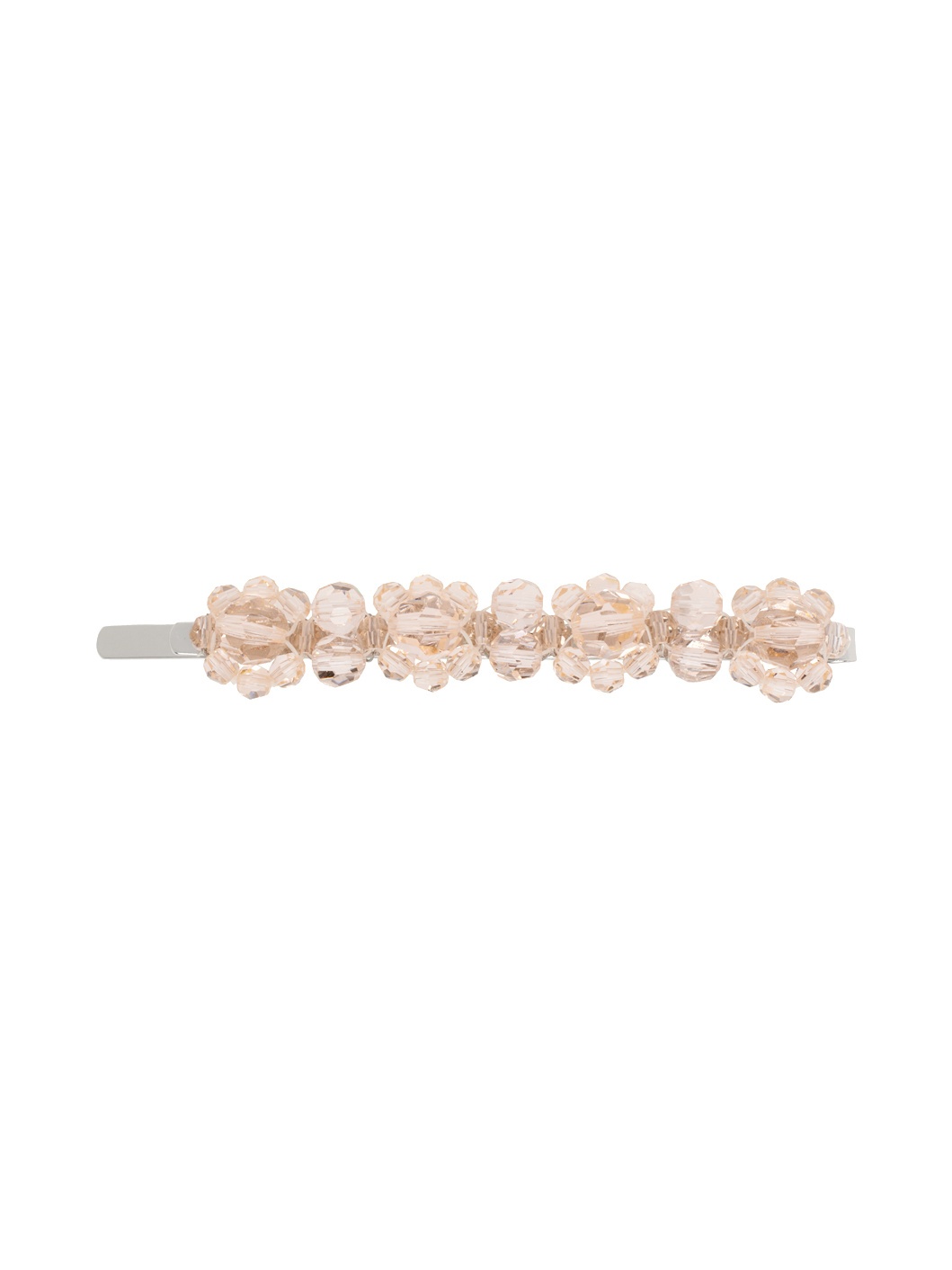 Silver & Pink Flower Hair Clip - 1