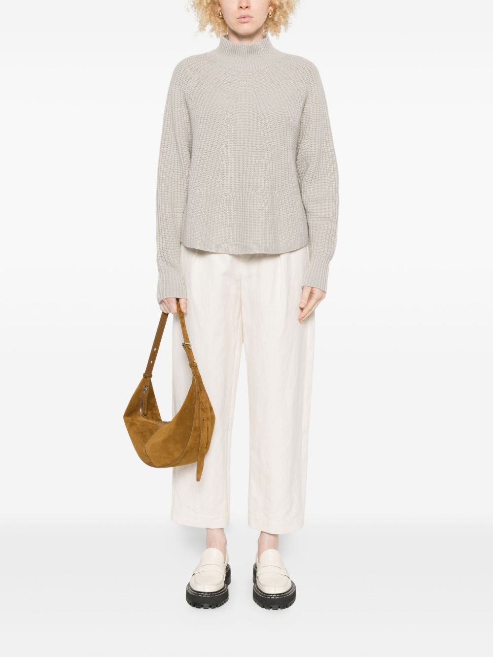 high-neck ribbed-knit sweater - 2