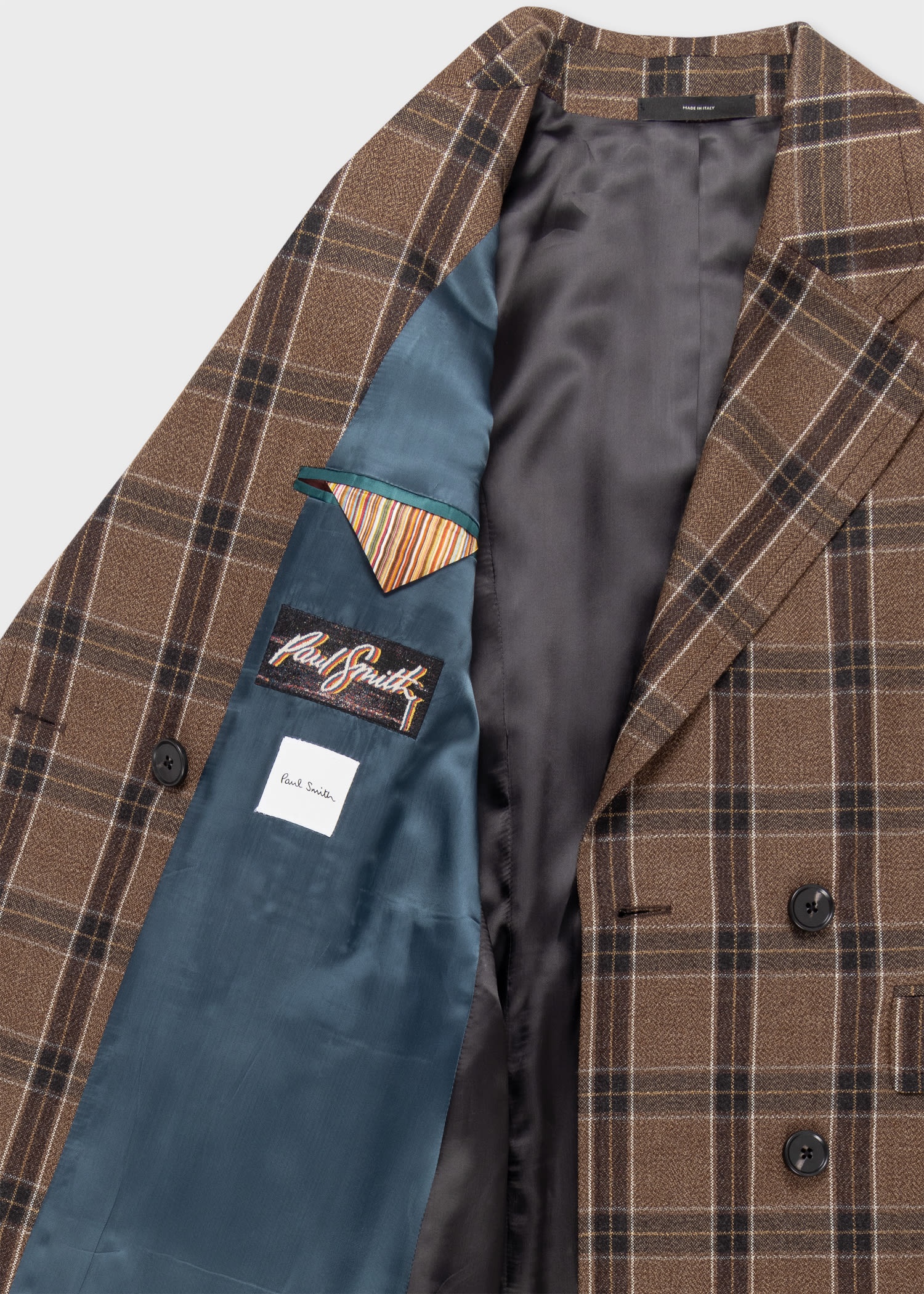 Brown Buffalo Check Double-Breasted Coat - 4