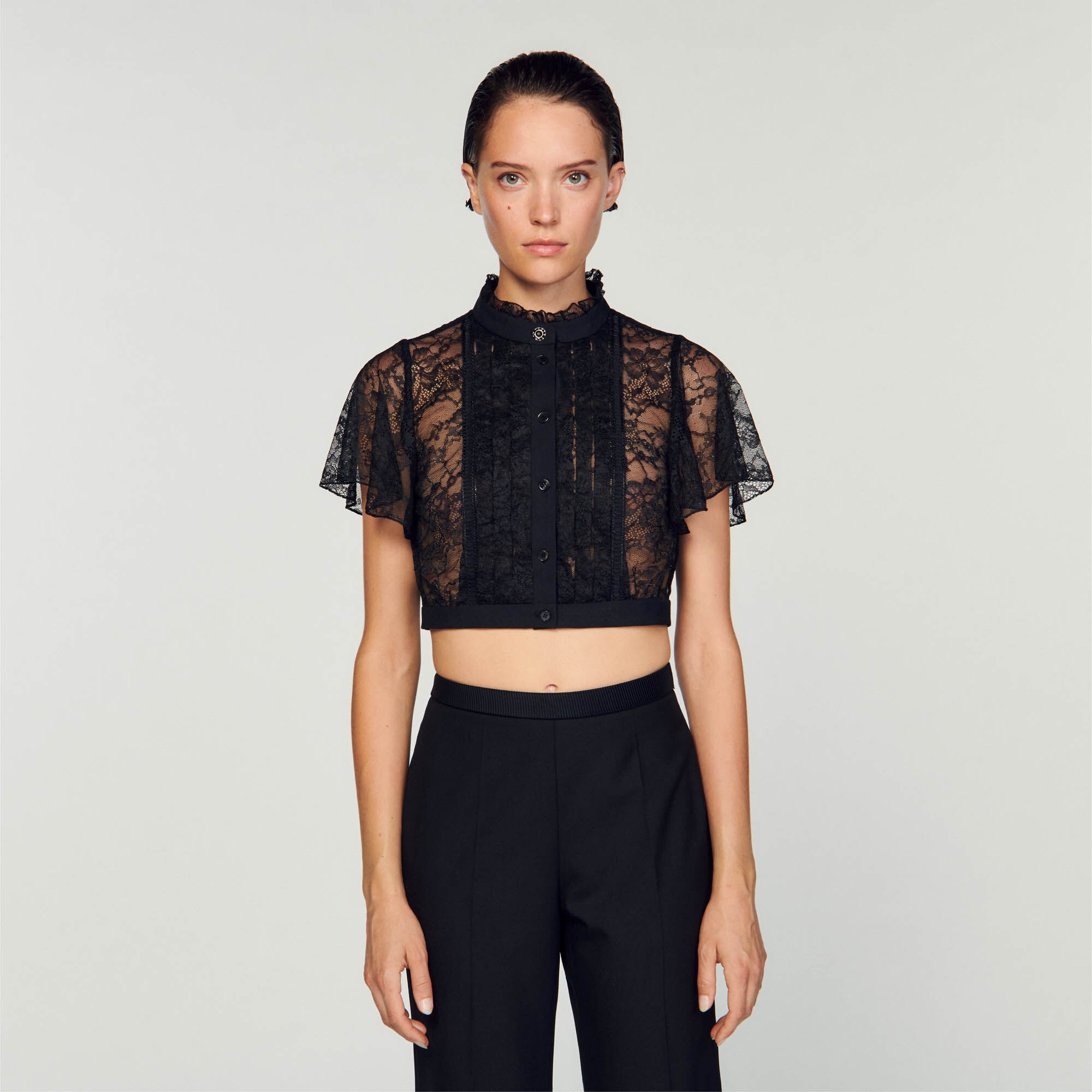 SHORT LACE BLOUSE - 5