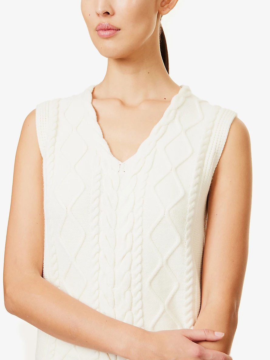 Kay Cable Knitted Vest - 5
