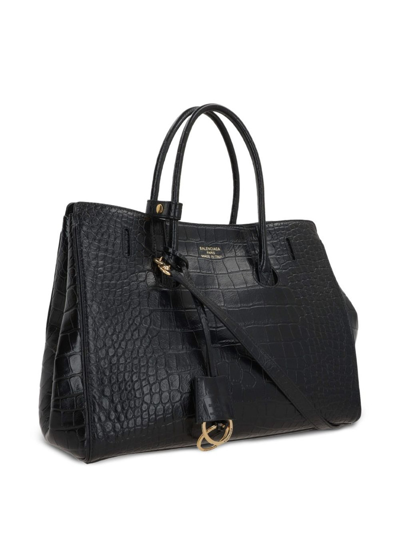 BALENCIAGA Hampton Carry All crocodile-effect-leather tote bag outlook