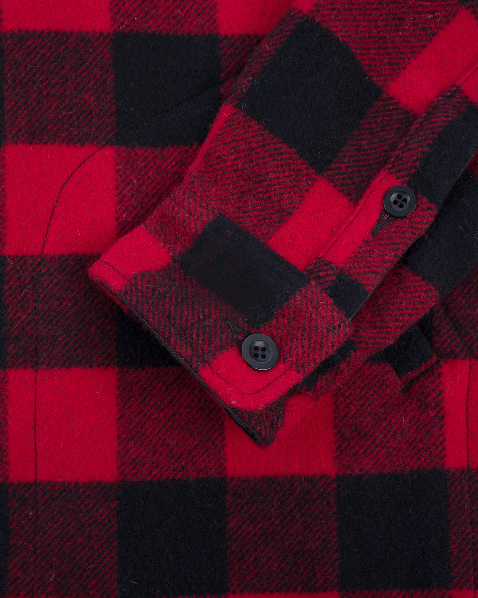 IHW-20-RED Wool Buffalo Check Bush Jacket - Red - 10