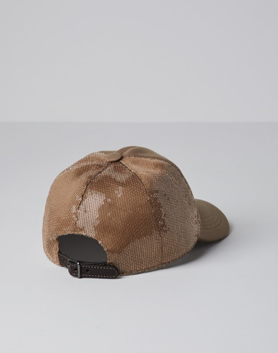 Brunello Cucinelli Dazzling satin and French terry baseball cap outlook