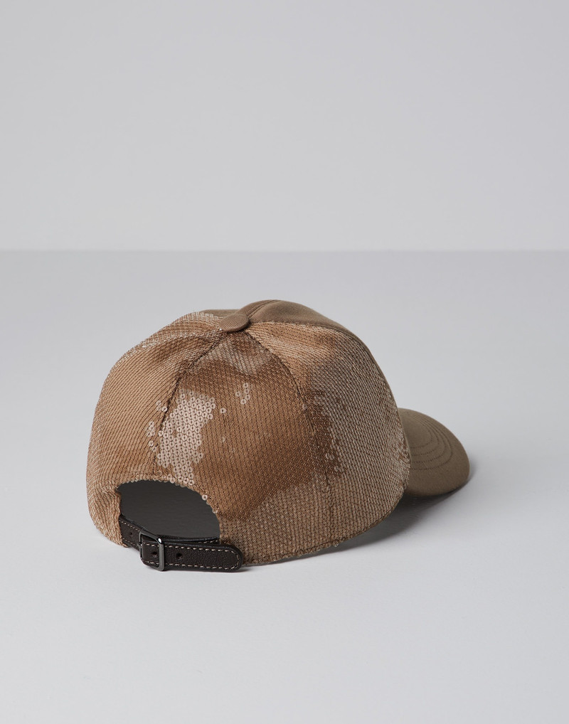 Brunello Cucinelli Dazzling satin and French terry baseball cap outlook