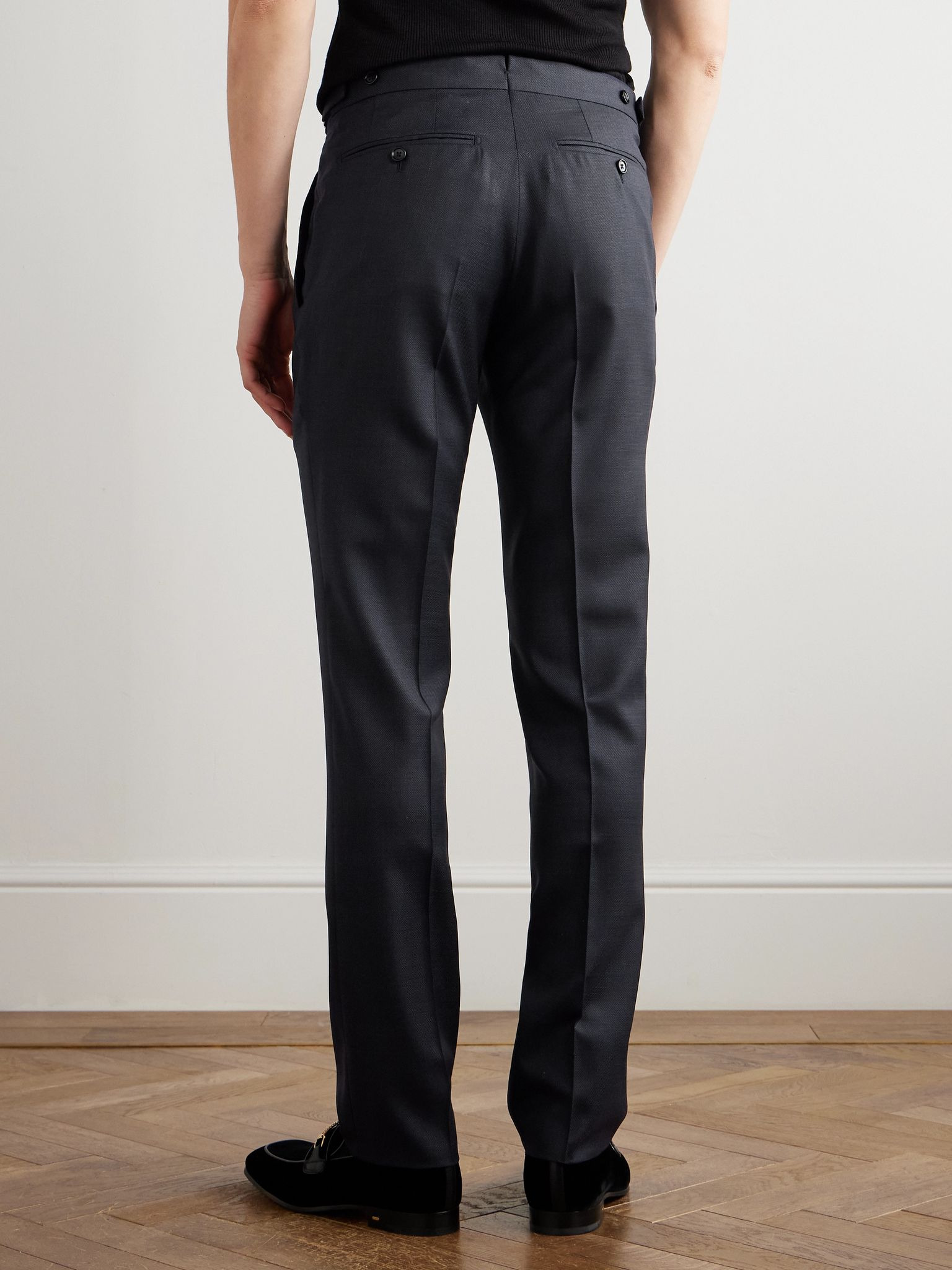 Dyllan Slim-Fit Super 130s Wool Suit Trousers Navy - 4