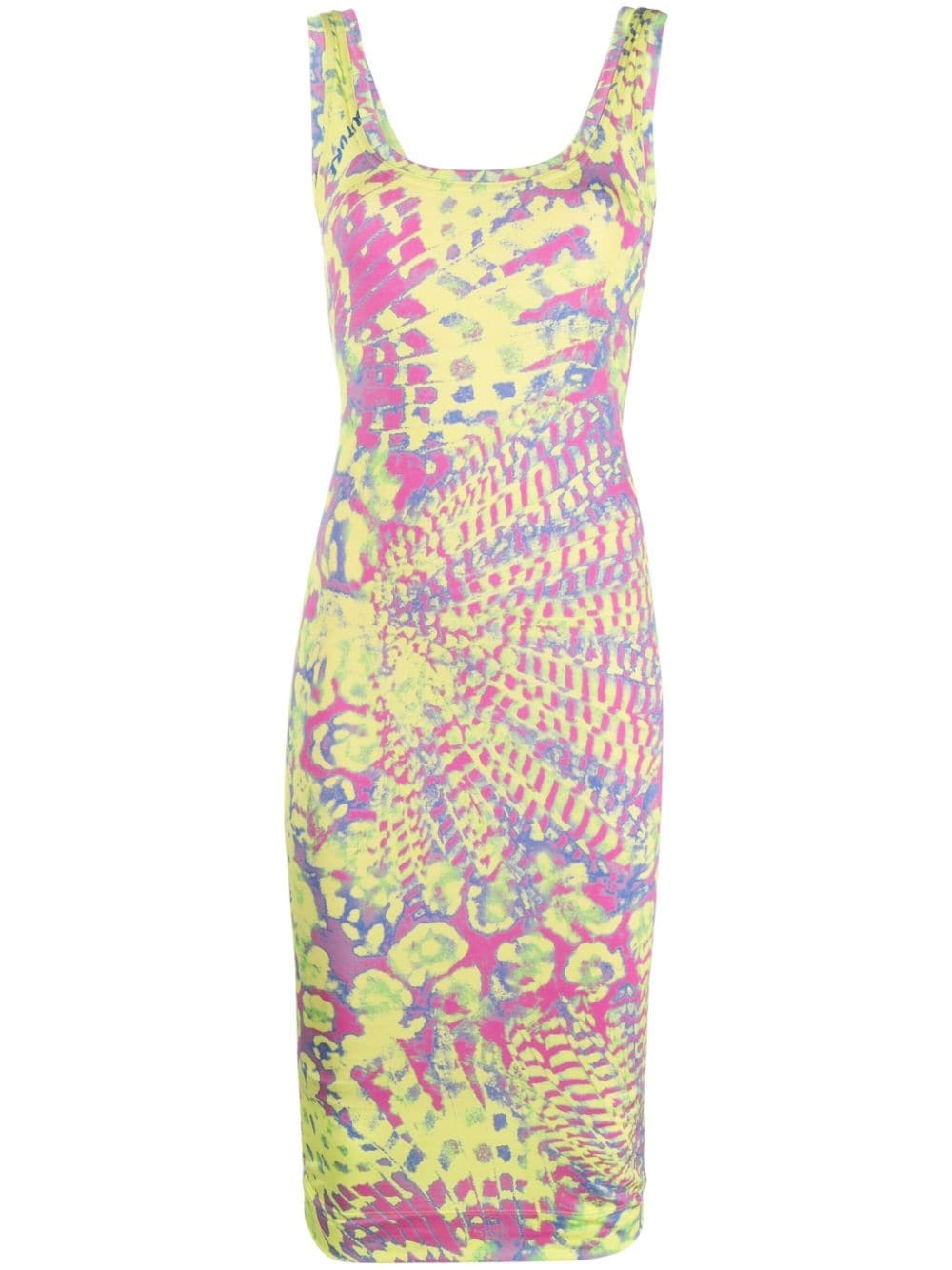 abstract-print sleeveless dress - 1