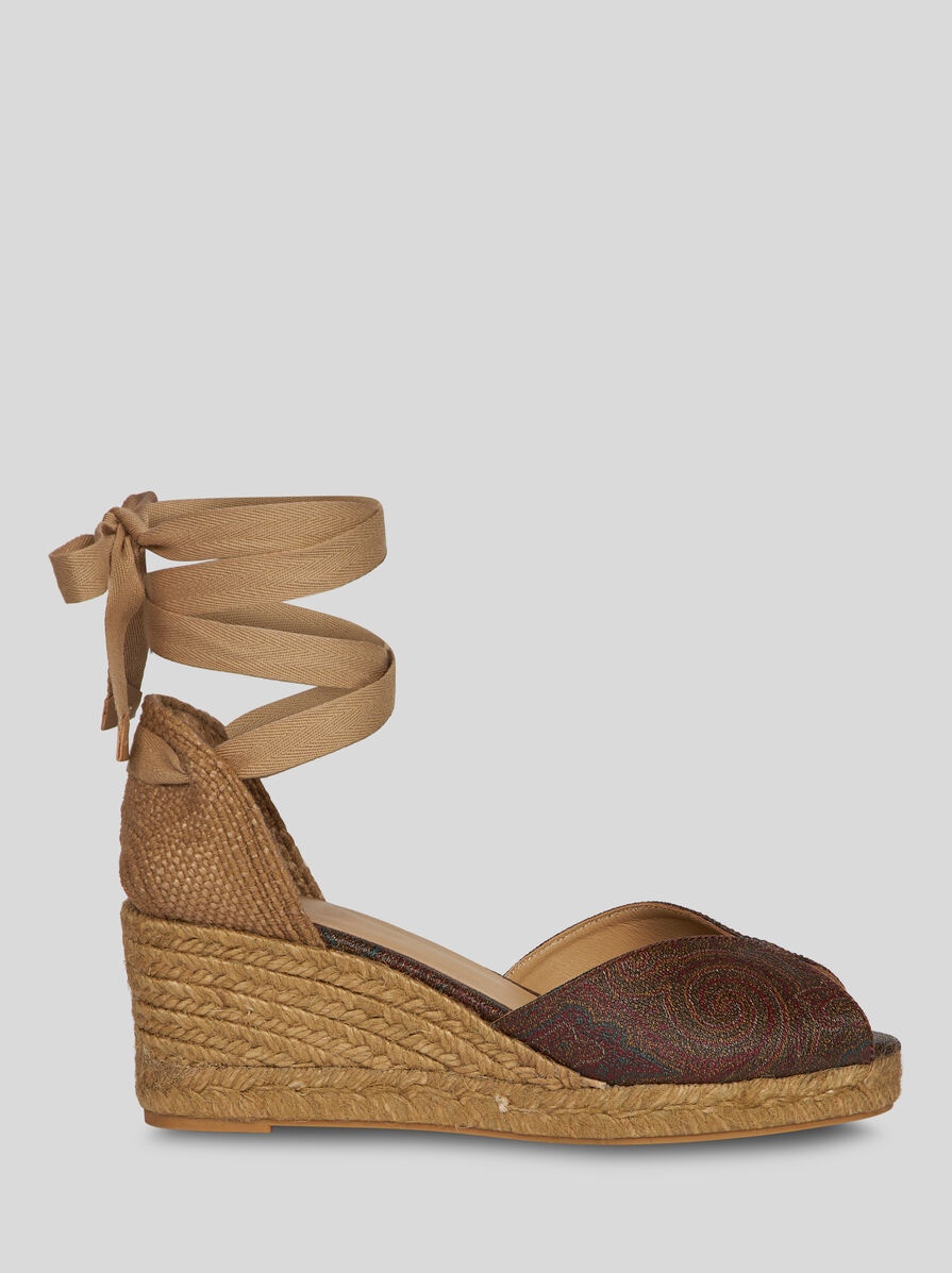 PAISLEY WEDGE ESPADRILLES WITH PEEP TOE - 1