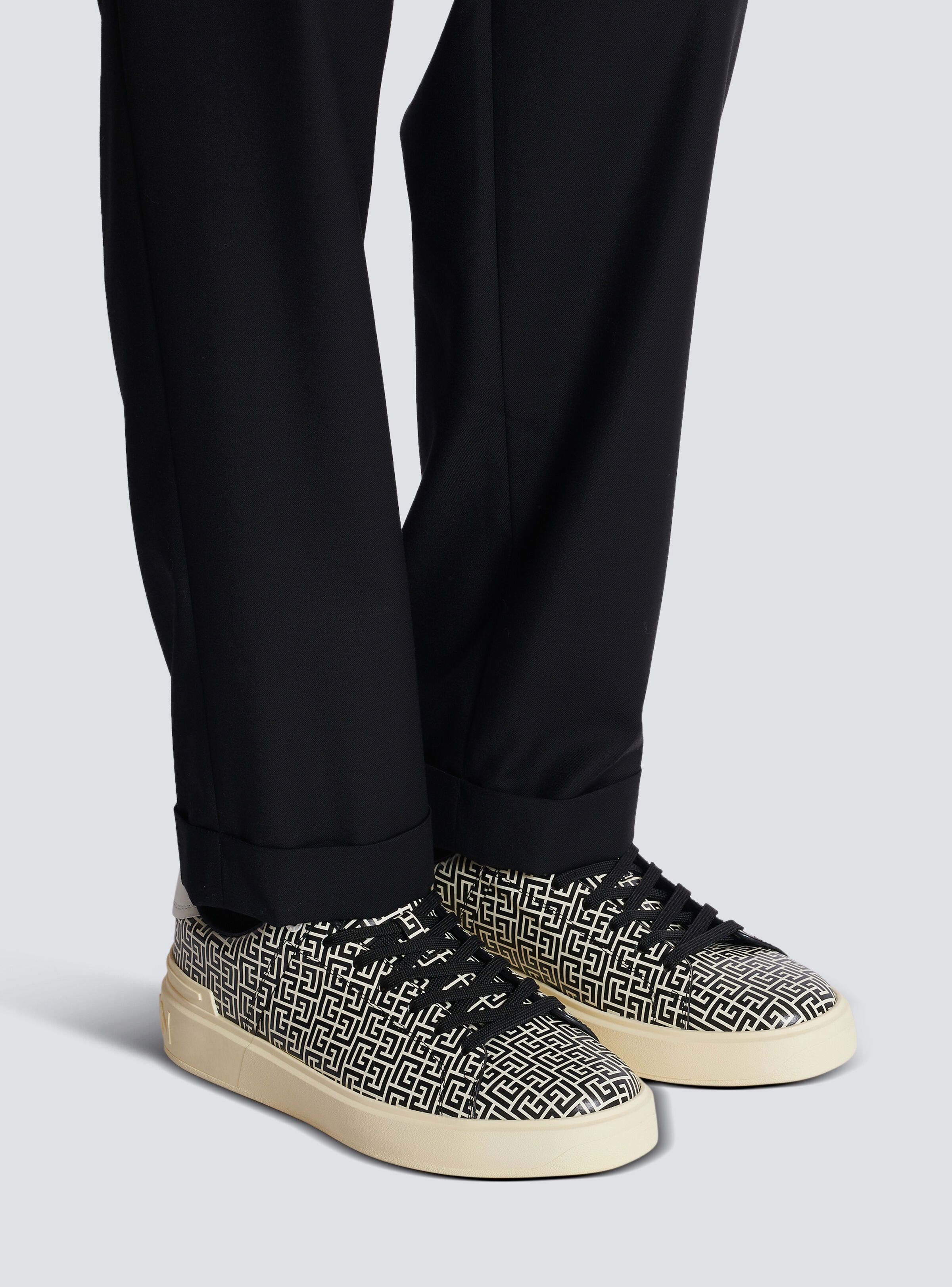 B-Court Flip trainers in monogrammed PB Labyrinth calfskin - 10