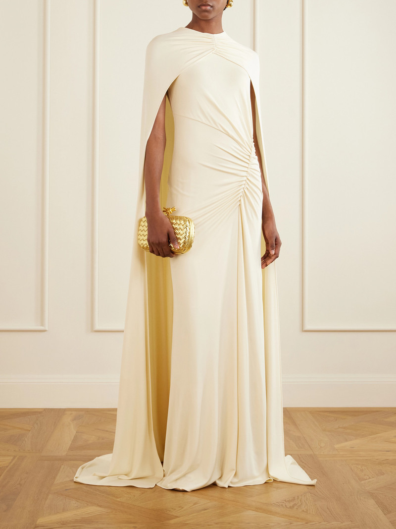 SIMKHAI Cape-effect Gathered Jersey Gown outlook