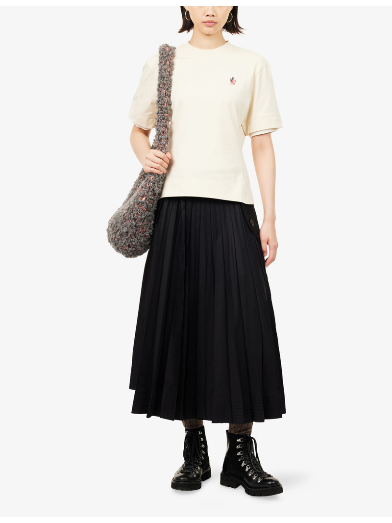 Moncler Grenoble Logo-Patch Contrast Cuff-Trim Cotton T-Shirt outlook