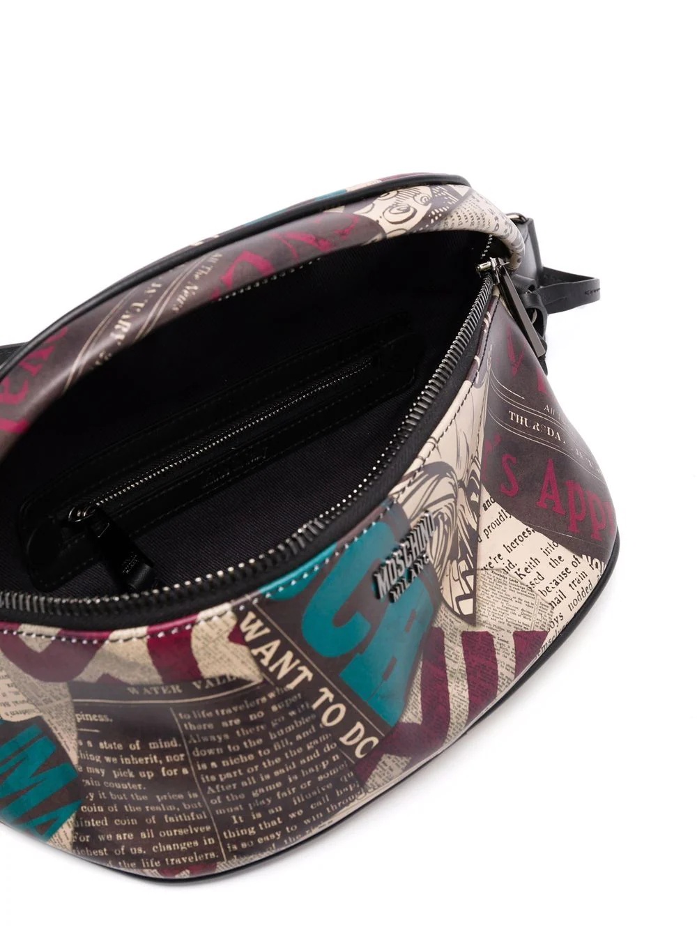 graphic-print leather belt bag - 5