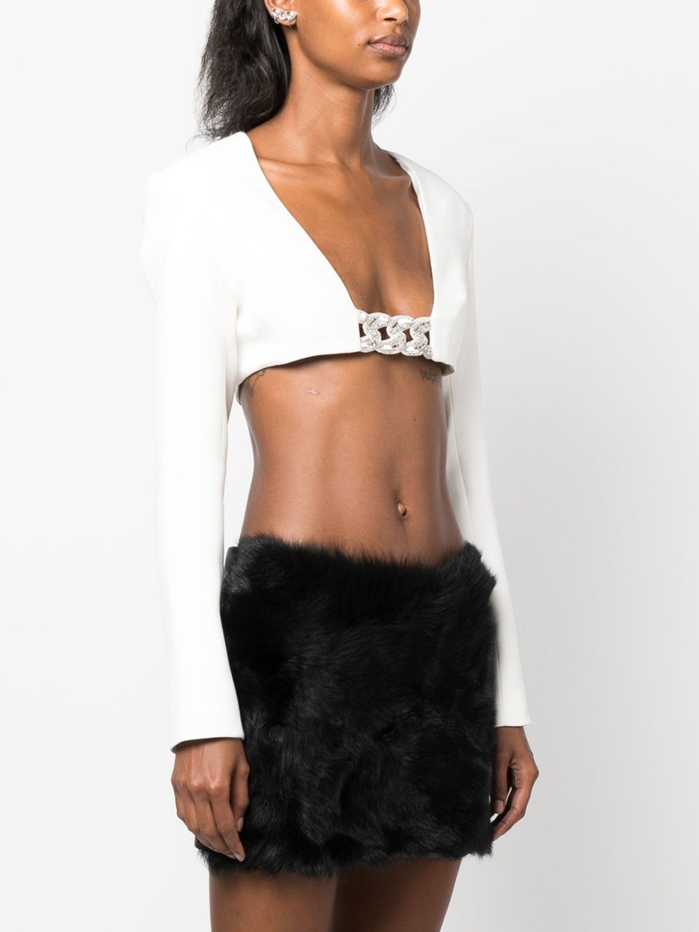 crystal-embellished crop top - 3