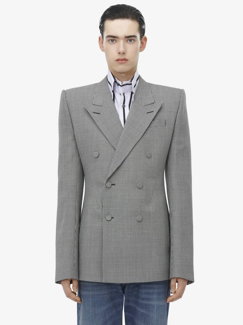 Houndstooth Double-breasted Jacket - 2
