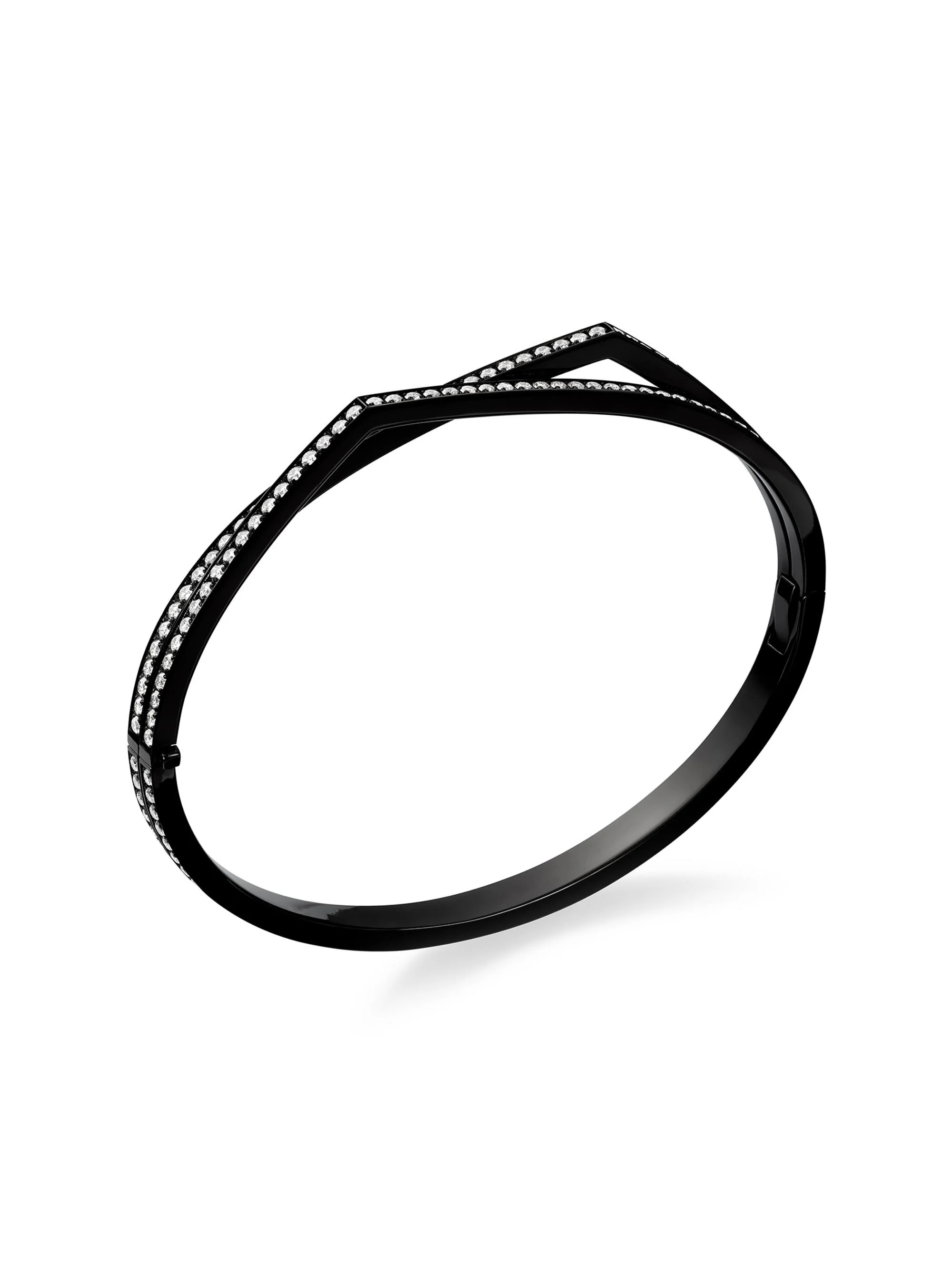 Women's Antifer 18K Black Gold & 2.15 TCW Diamond Double-Row Bangle - Black - 1