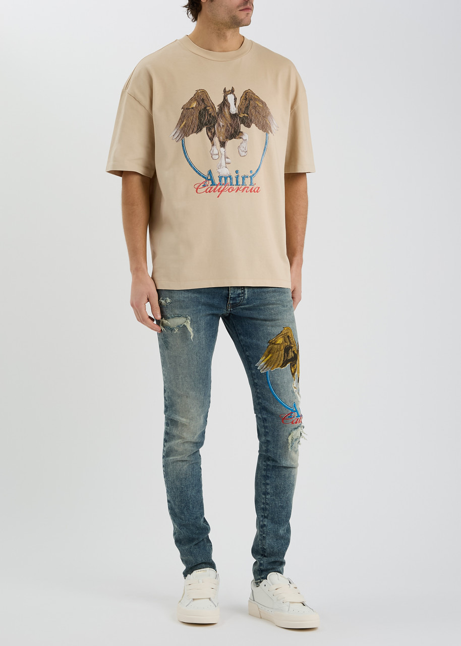 Amiri Vintage Pegasus Printed Cotton T-shirt - 4