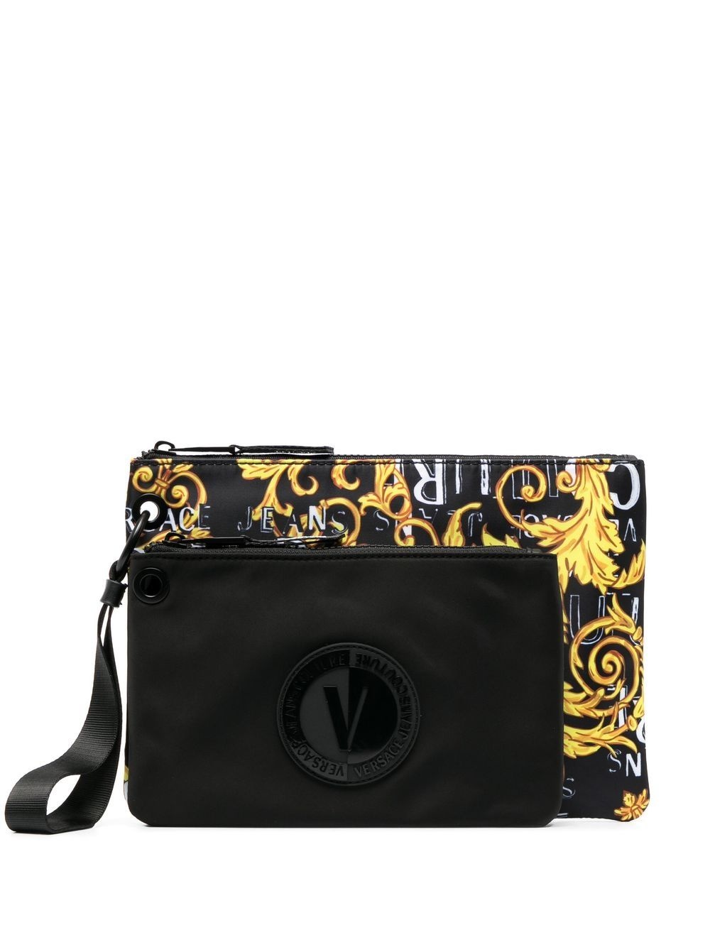 logo-print clutch bag - 1