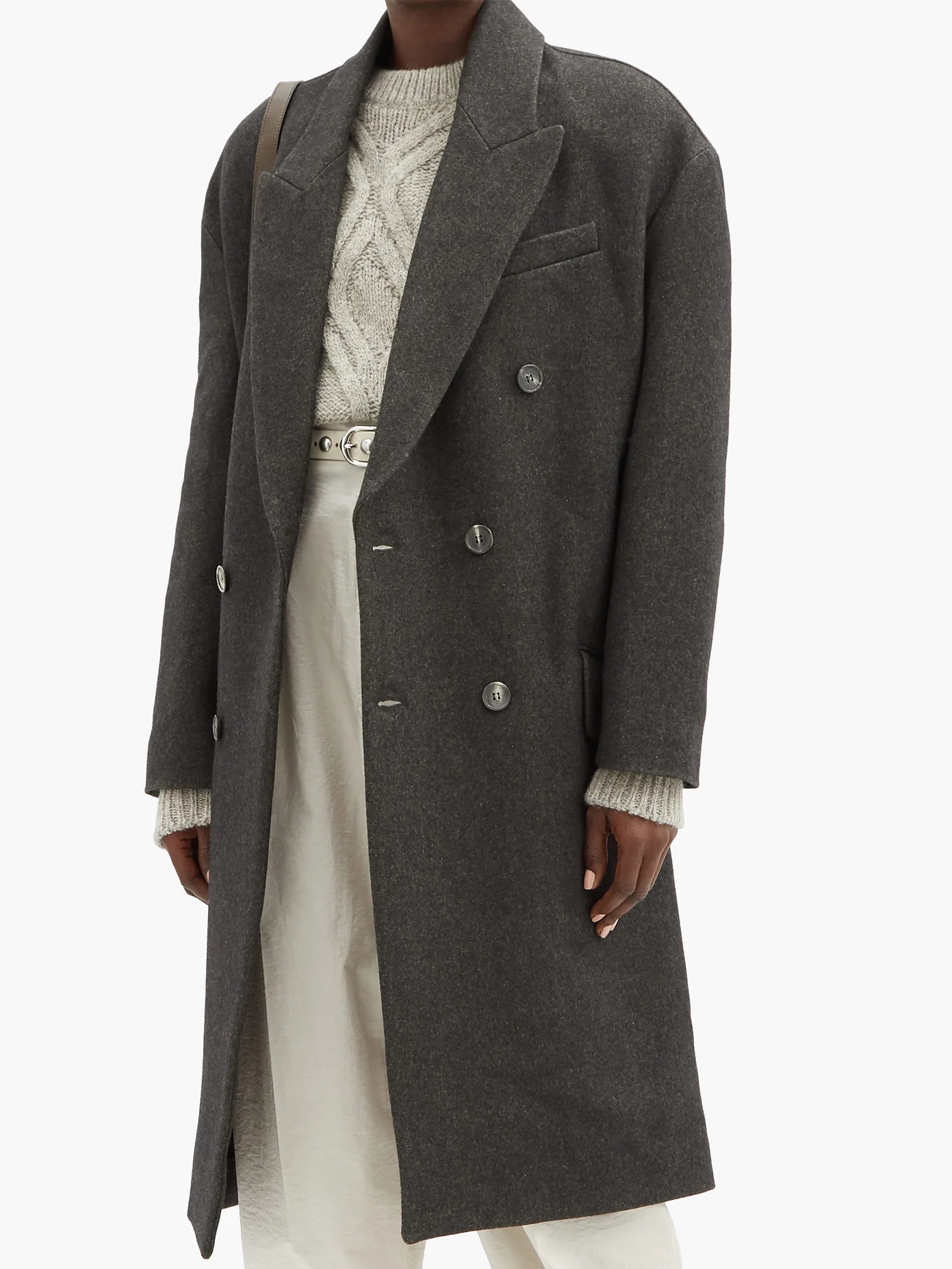 Idalia double-breasted wool-blend coat - 6