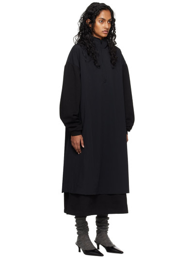 ESSENTIALS Black Mock Neck Midi Dress outlook