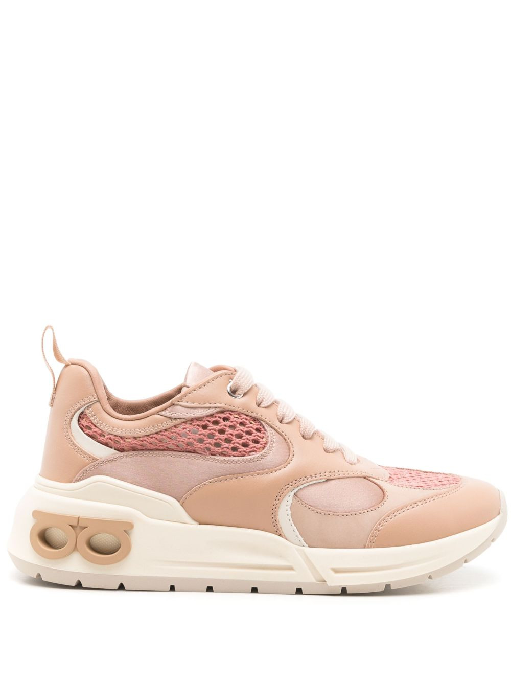 Gancini-embossed panelled sneakers - 1