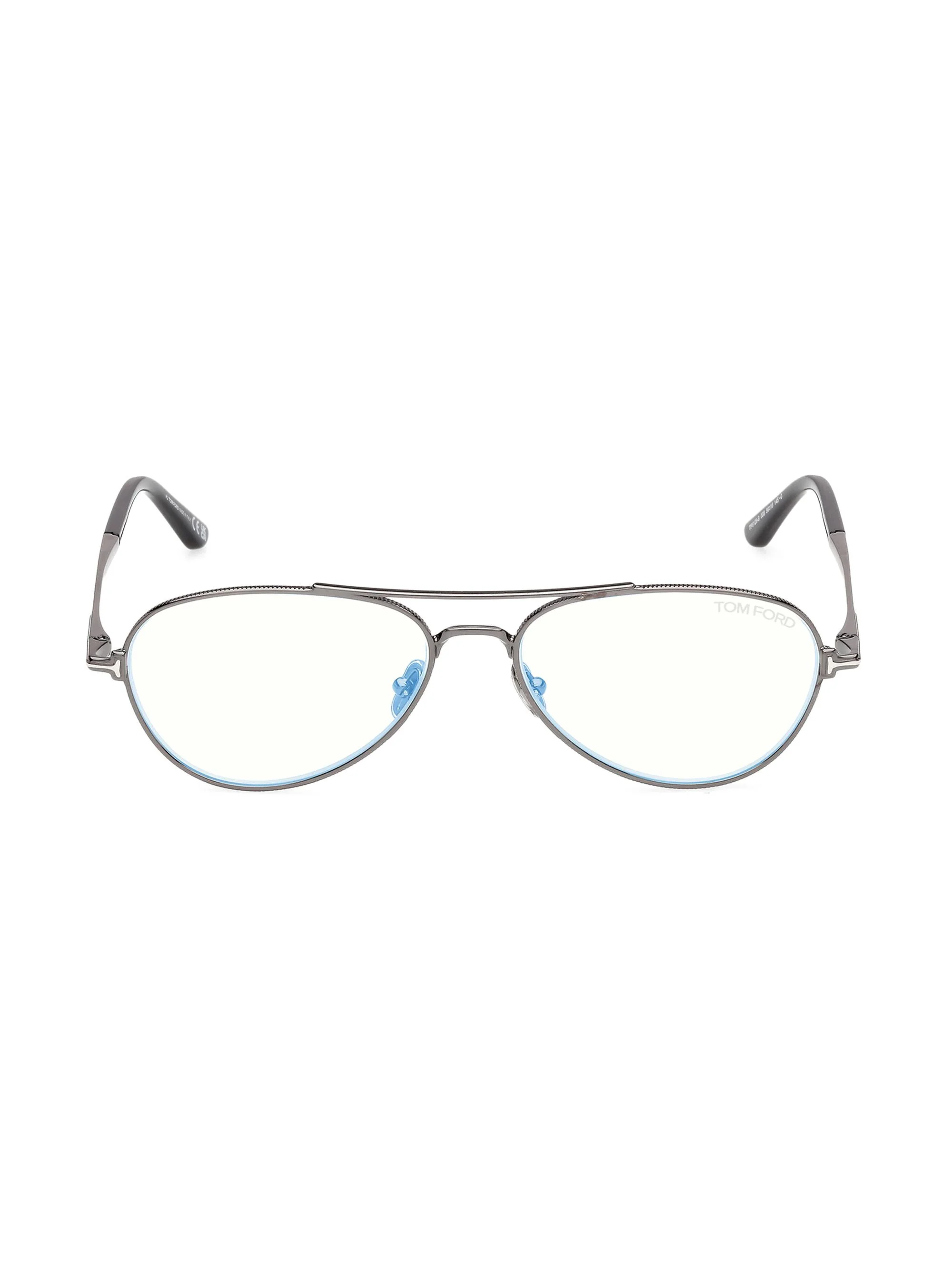 Women's 56MM Blue Block Aviator Glasses - Grey - 1