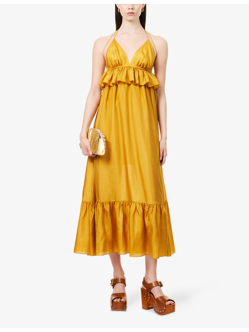 Rhiannon Ruffled Silk Maxi Dress - 2
