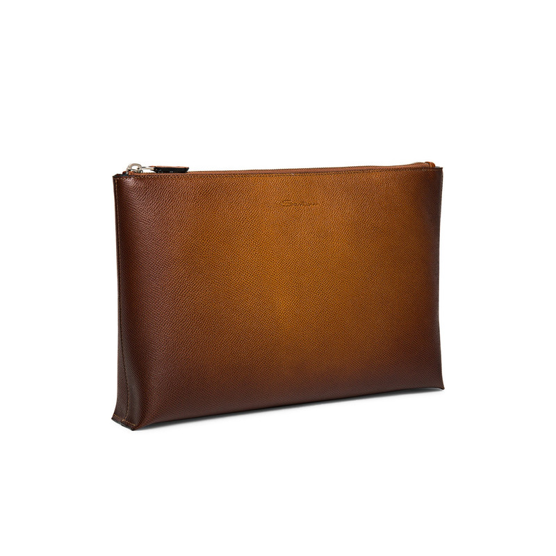 Brown saffiano leather pouch 5