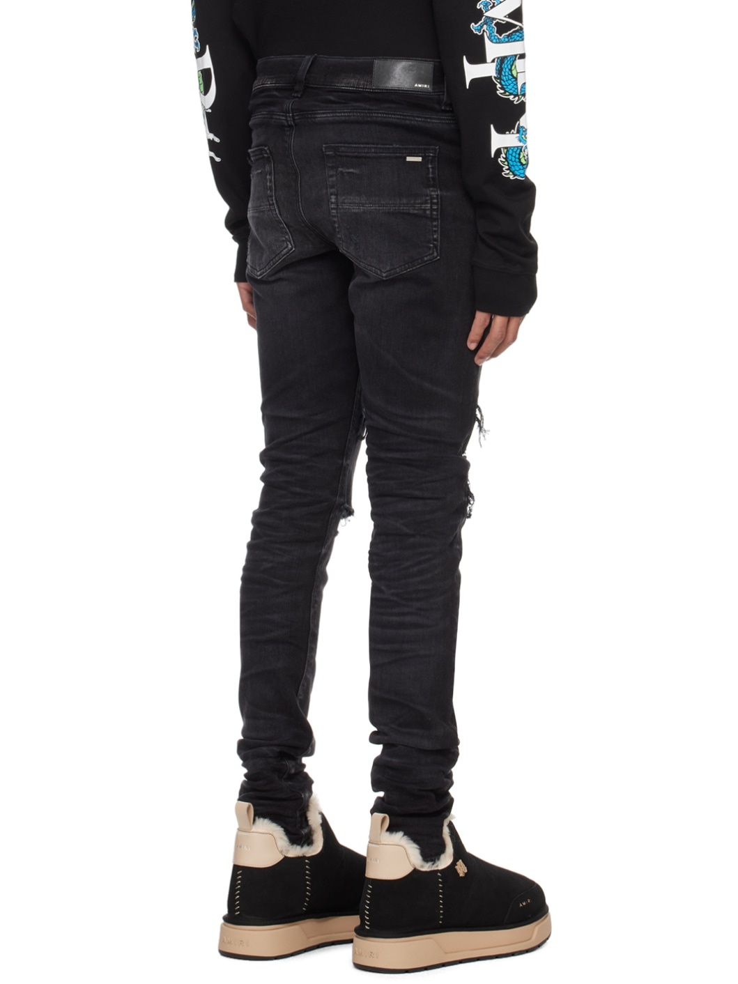 Black Bandana Thrasher Jeans - 3