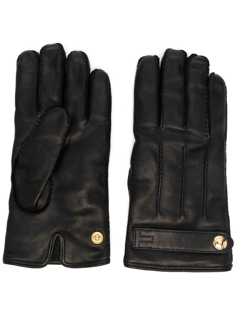 press-stud leather gloves - 1