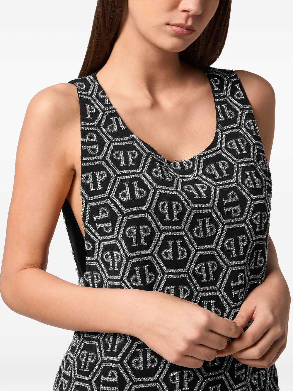 Monogram Strass mini dress - 5