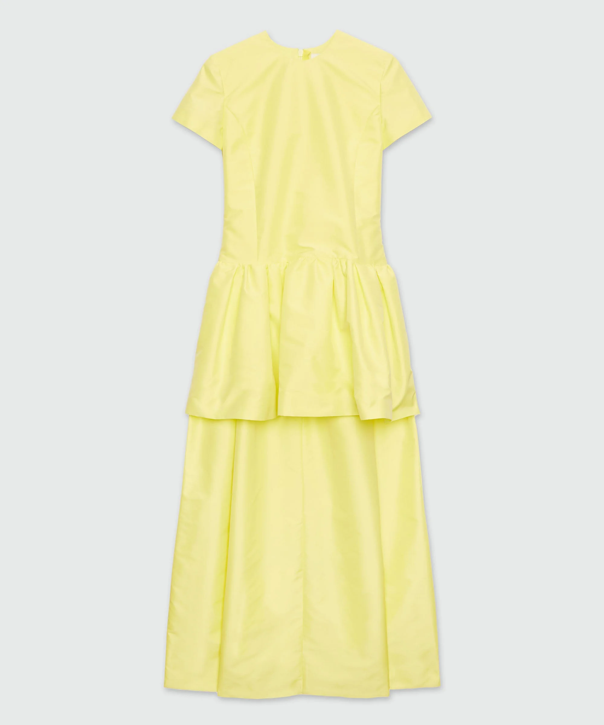 Yellow duchesse dress with train - 1