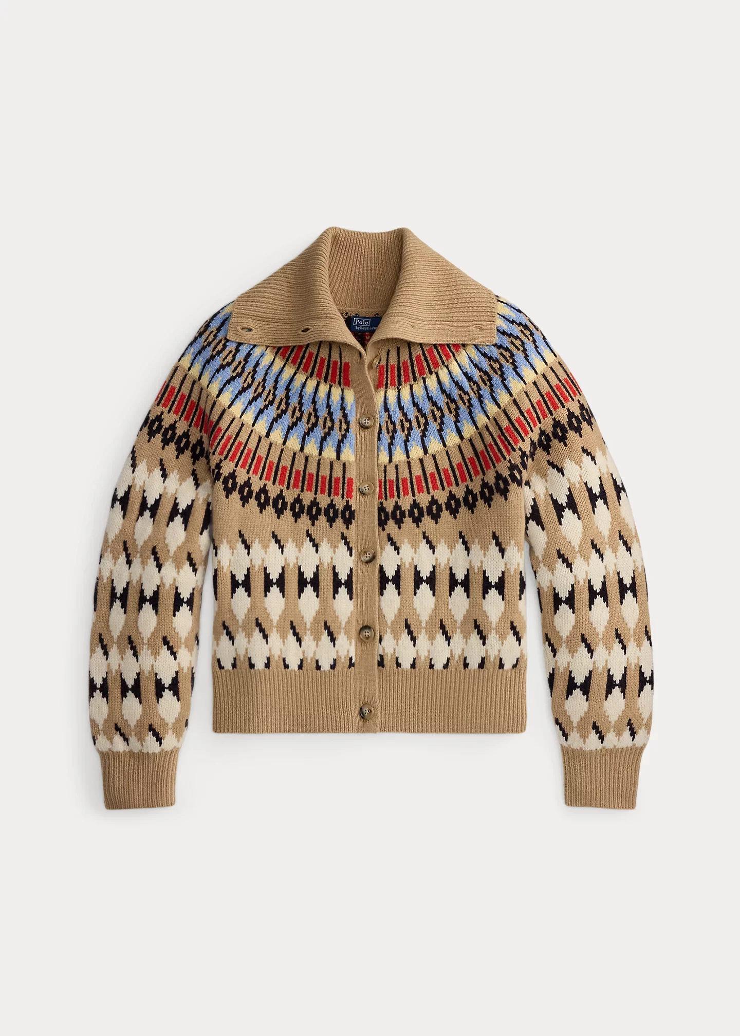 Geo-Motif Wool-Cashmere Cardigan - 1