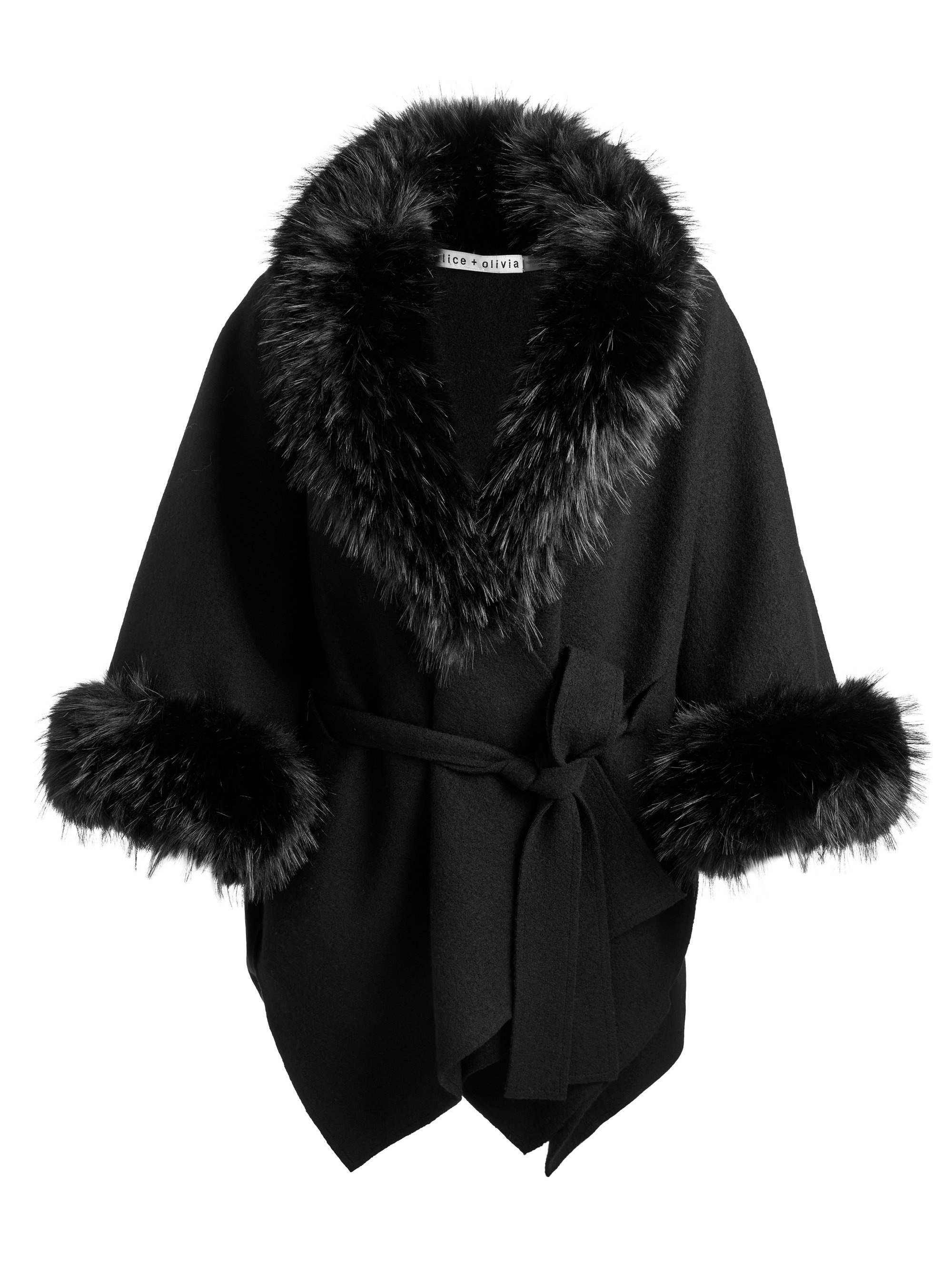 JOANNE SWEATER COAT WITH FAUX FUR TRIM - 1