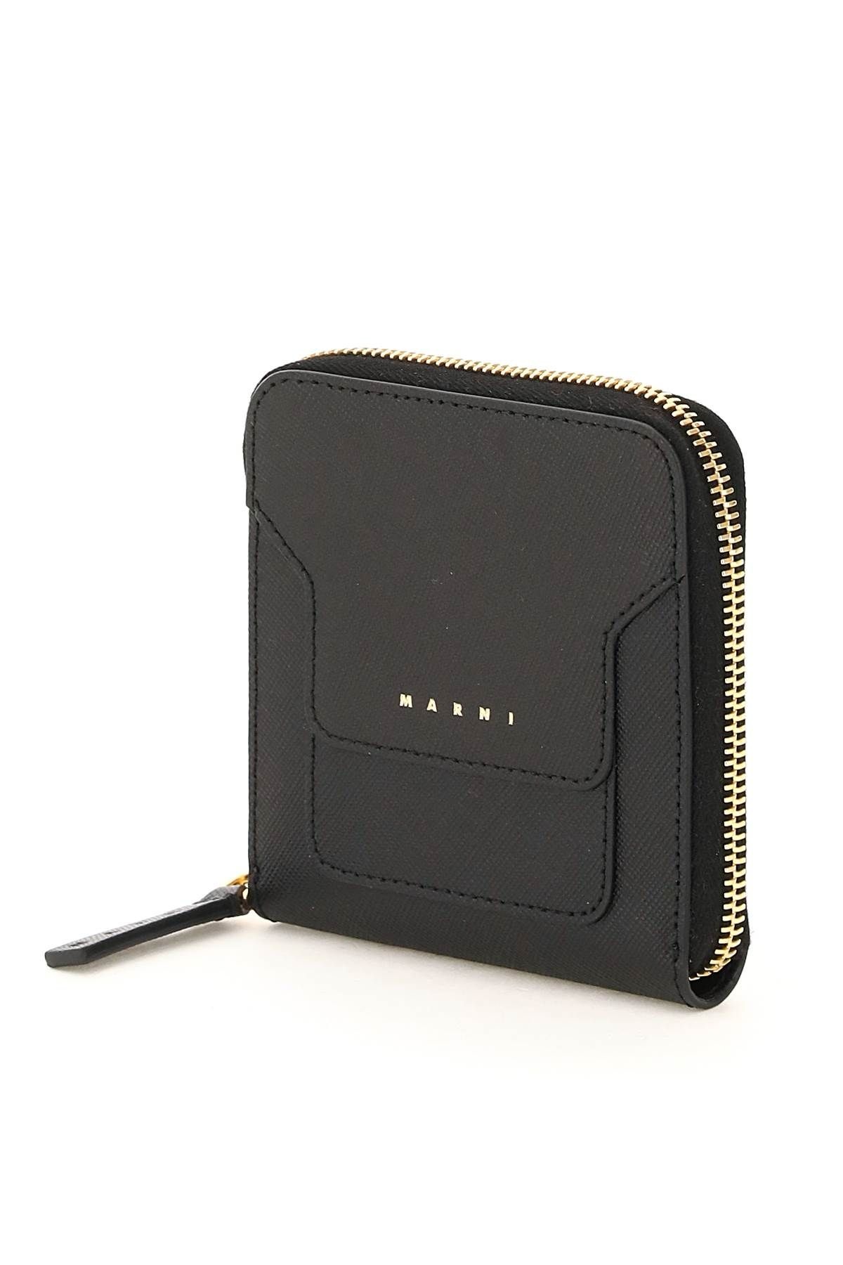 SQUARED ZIP-AROUND LEATHER WALLET - 4