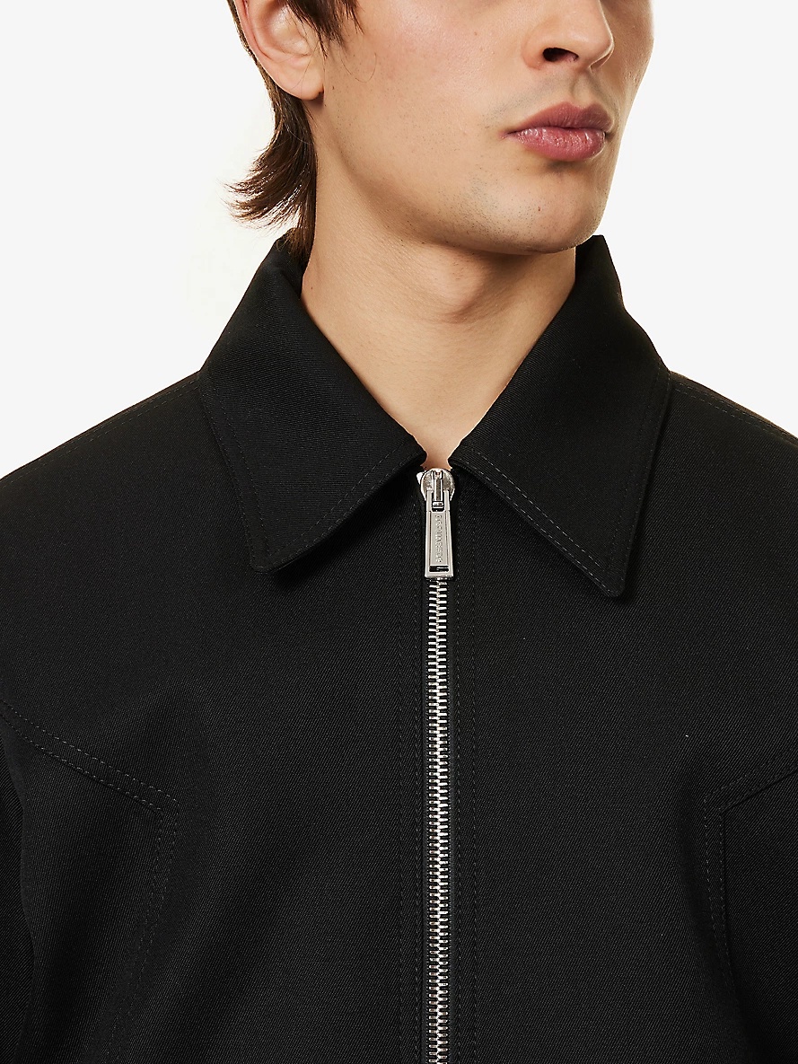 Point-collar boxy-fit twill jacket - 5