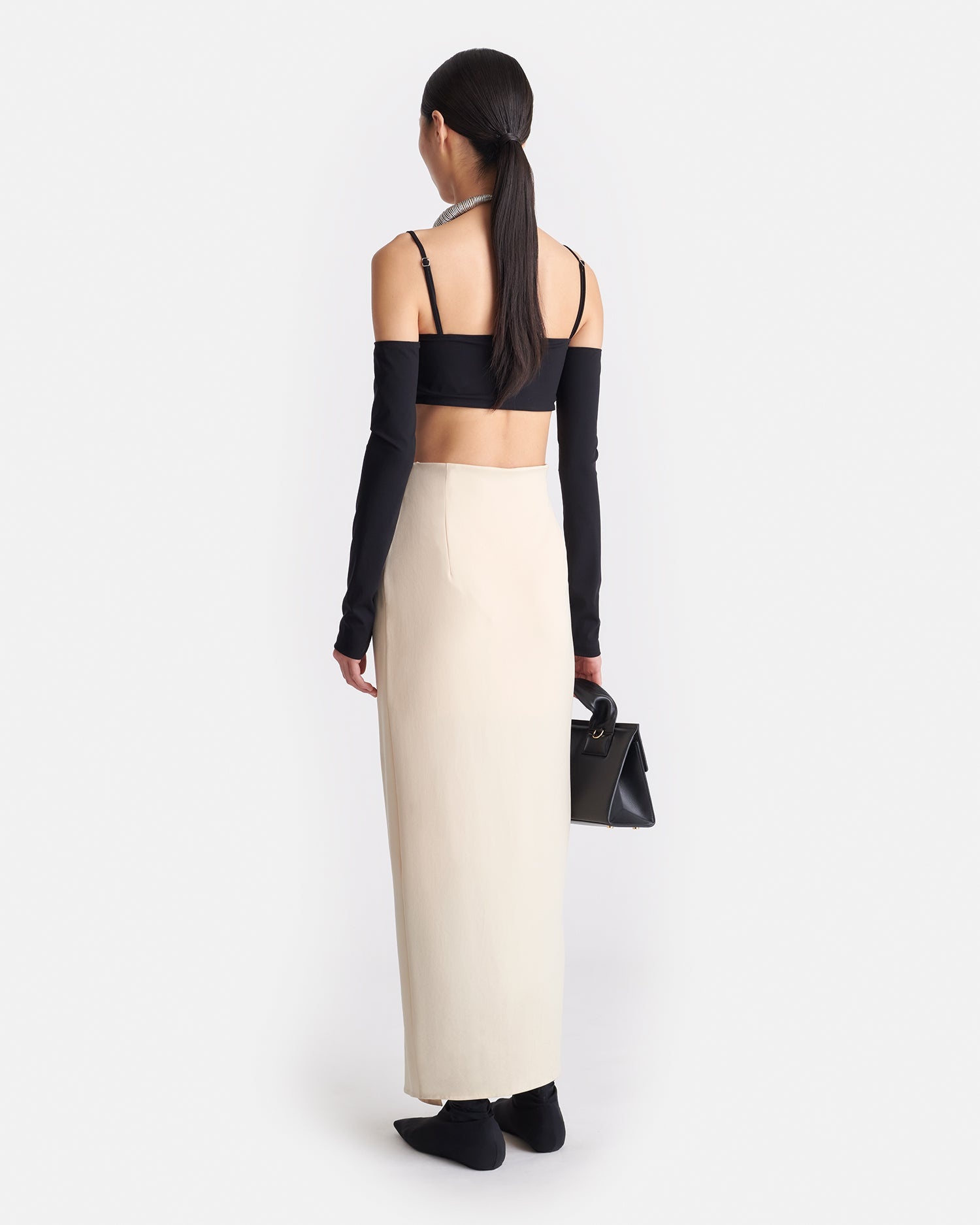 Draped Georgette and Jersey Dress - 4