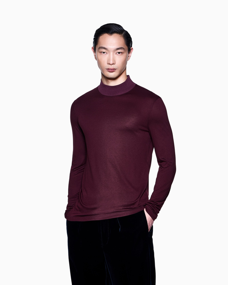 GIORGIO ARMANI VISCOSE JERSEY MOCK-NECK JUMPER outlook