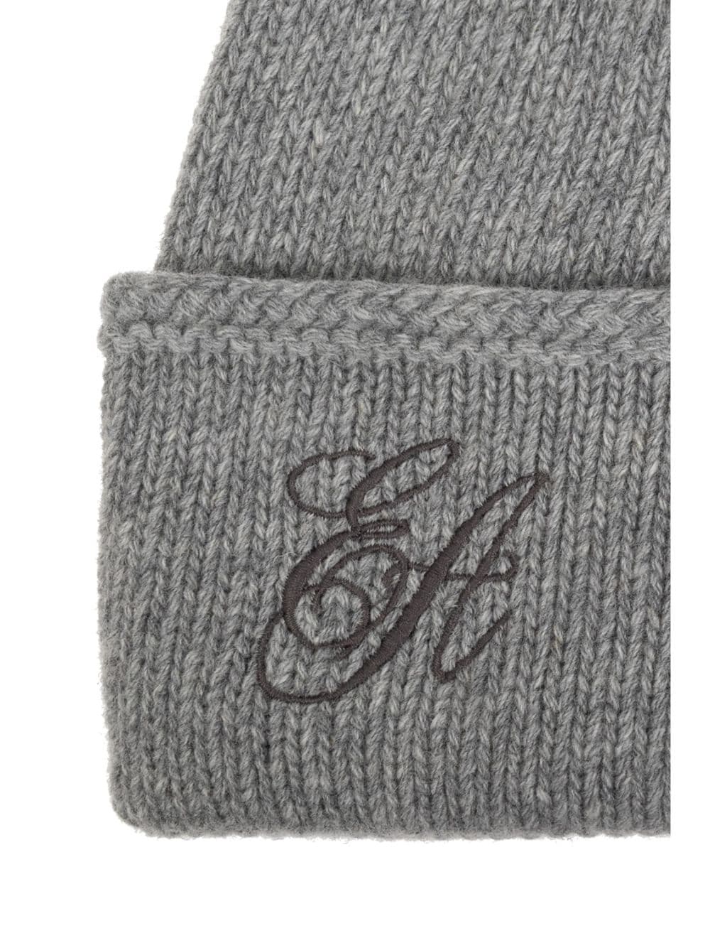 embroidered-logo wool beanie - 4