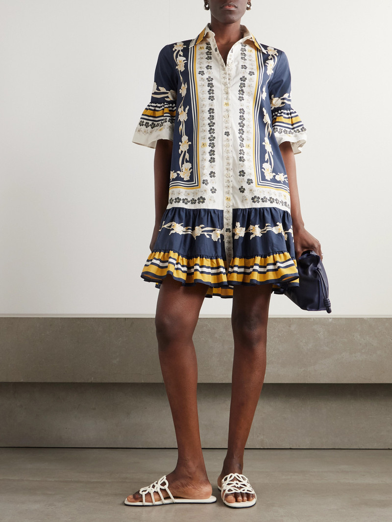 La DoubleJ Choux Printed Cotton-poplin Mini Shirt Dress outlook