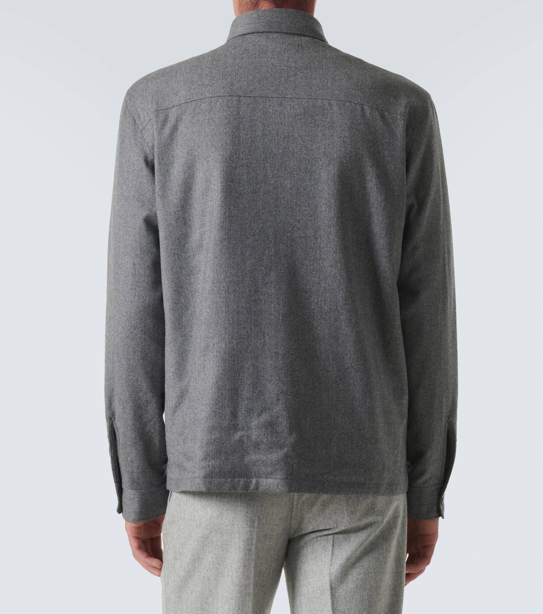 Padded wool mélange overshirt - 4
